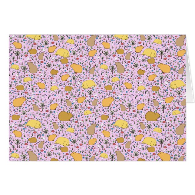 Capybaras in roze (Voorkant Horizontaal)