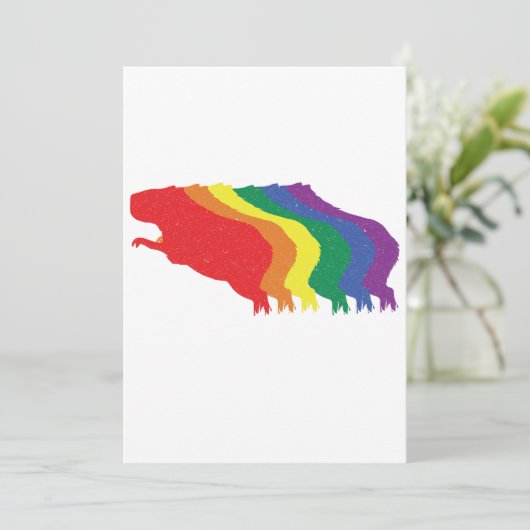 Capybaras LGBTQ Regenboog Water Varken Transgender Bedankkaart (Staand voorkant)