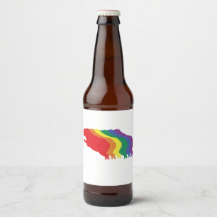 Capybaras LGBTQ Regenboog Water Varken Transgender Bier Etiket