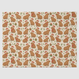 Capybaras met kerst tissuepapier