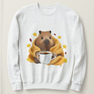 CapyBarri in een knusse deken die ontspant en drin Trui