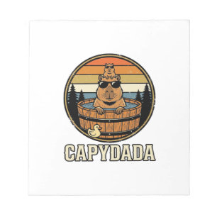 Capydada Capybara Vader Retro Bubbelbad Vectorontw Notitieblok