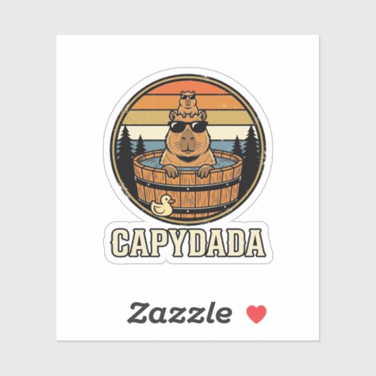 Capydada Capybara Vader Retro Bubbelbad Vectorontw Sticker (Vel)