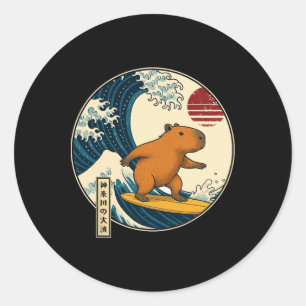 Capyra Japanse Kanagawa Golf Surfing Japan Jongens Ronde Sticker
