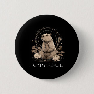 Capyra Peace Cute Yoga  Ronde Button 5,7 Cm