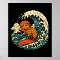 Capyra Surfen Japanse T-shirt Voor Man Vrouw