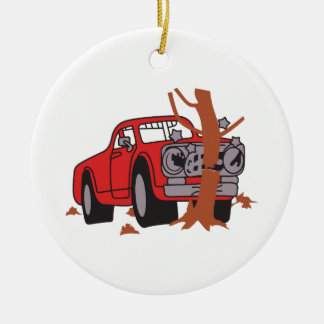 CAR CRASH SCENE KERAMISCH ORNAMENT
