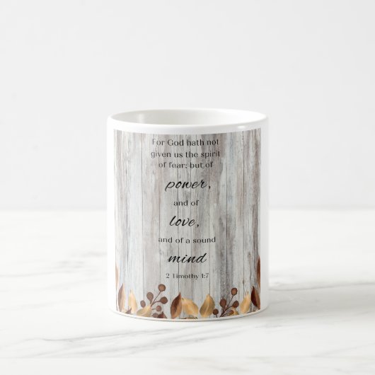 Car Dieu N'A Pas Bois Grey Bible Verse Café Mug (Centre)