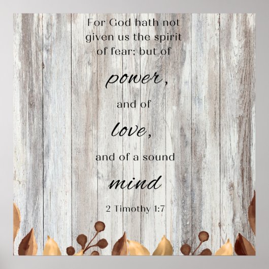 Car Dieu N'A Pas Motivationnel Bible Verset Poster (Devant)