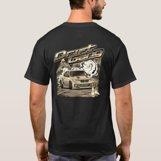 Car Drift Smoke Trails T-shirt (Achterkant)