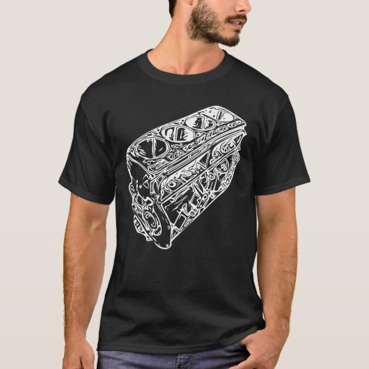 Car Engine Block Cylinder Displacement Fan gift T-shirt (Voorkant)