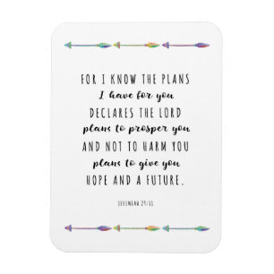 Car je connais les plans que j'ai pour vous Magnet