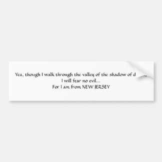 Car Je Suis De New Jersey Bumper Sticker I