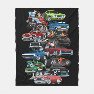 Car Madness! Cartoon van de spier Fleece Deken