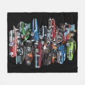 Car Madness! Cartoon van de spier Fleece Deken (Voorkant (Horizontaal))