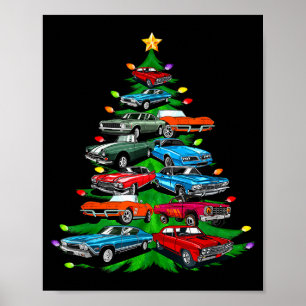Car Madness Kerstboom -clic Spierbundel En Hotrod Poster