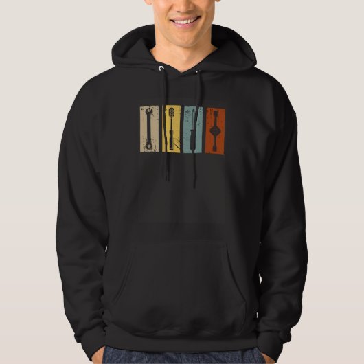 Car Mechanic Typical Tools Retro Craftsman Hoodie (Voorkant)