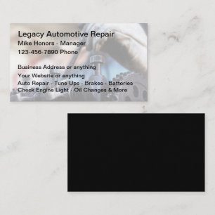 Car Mechanic Unieke bewerkbare Visitekaartjes