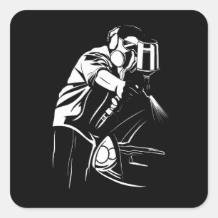 CAR-PAINTER VIERKANTE STICKER