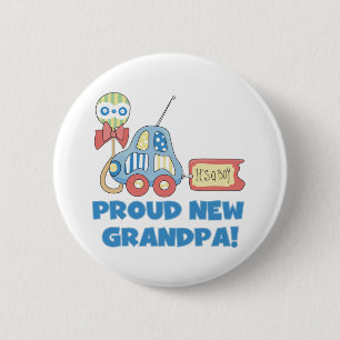 Car Proud New Grandpa Het is een jongen Ronde Button 5,7 Cm