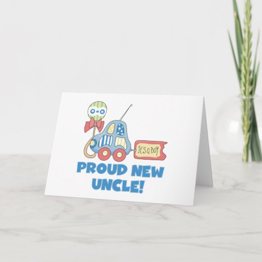 Car Proud New oom Het is een jongen Aankondiging (Voorkant)