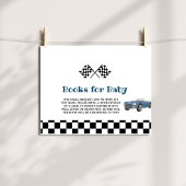 Car Race Baby shower Boekaanvraag Informatiekaartje