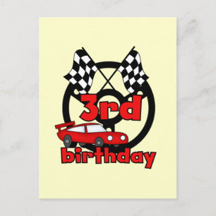 Car Racing 3rd Birthday Tshirts en cadeautjes Briefkaart