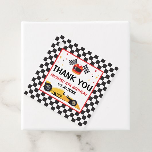 Car Racing Birthday Favor tag Bedankjes Labels (In situ)
