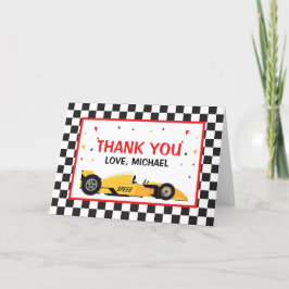 Car Racing  Birthday Thank you card Bedankkaart