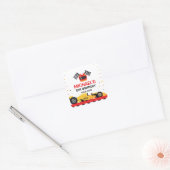 Car Racing Birthday Vierkante Sticker (Envelop)