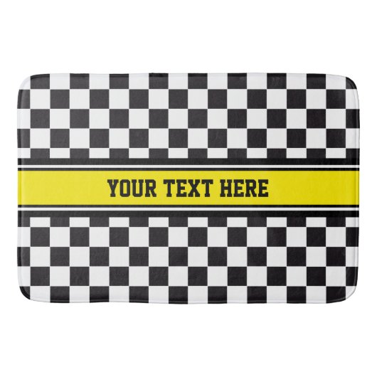 Car Racing / Chess Pattern + uw ruggengraat. en id Badmat (Voorkant)