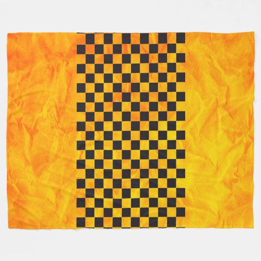 Car Racing / Chess Pattern + uw ruggengraat. en id Fleece Deken (Voorkant (Horizontaal))