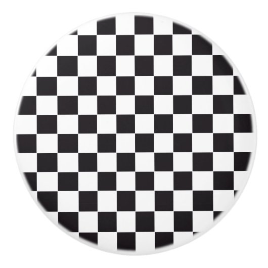 Car Racing / Chess Pattern + uw ruggengraat. en id Keramische Knop (Voorkant)