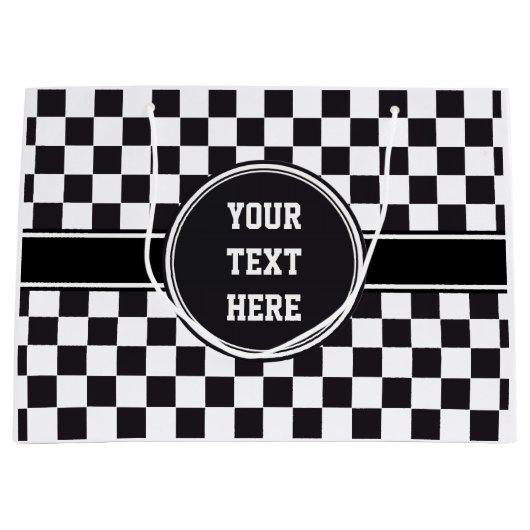 Car Racing / Chess Pattern + uw ruggengraat. en id Large Cadeauzakje (Voorkant)