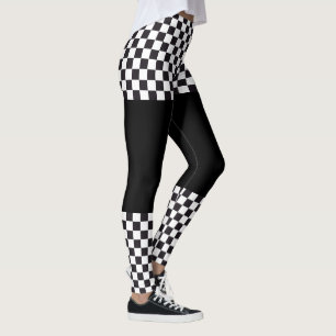 Car Racing / Chess Pattern + uw ruggengraat. en id Leggings
