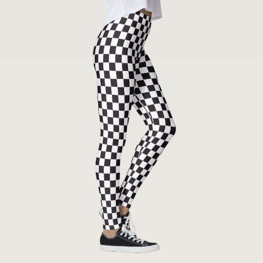 Car Racing / Chess Pattern + uw ruggengraat. en id Leggings (Rechts)