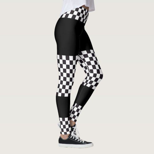 Car Racing / Chess Pattern + uw ruggengraat. en id Leggings (Rechts)