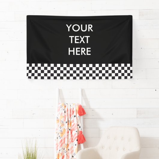 Car Racing / Chess Pattern + uw ruggengraat. en id Spandoek (Insitu)