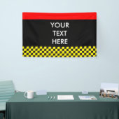 Car Racing / Chess Pattern + uw ruggengraat. en id Spandoek (Beurs)