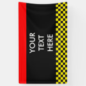 Car Racing / Chess Pattern + uw ruggengraat. en id Spandoek (Verticaal)