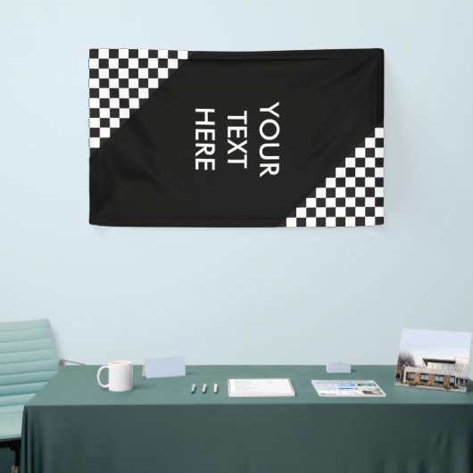 Car Racing / Chess Pattern + uw ruggengraat. en id Spandoek (Beurs)