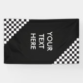 Car Racing / Chess Pattern + uw ruggengraat. en id Spandoek (Horizontaal)