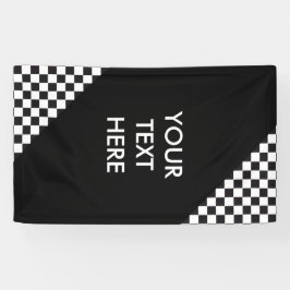 Car Racing / Chess Pattern + uw ruggengraat. en id Spandoek