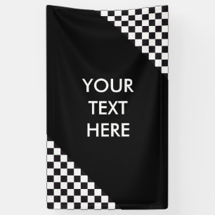 Car Racing / Chess Pattern + uw ruggengraat. en id Spandoek
