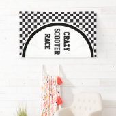 Car Racing / Chess Pattern + uw ruggengraat. en id Spandoek (Insitu)