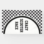 Car Racing / Chess Pattern + uw ruggengraat. en id Spandoek (Horizontaal)