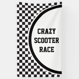 Car Racing / Chess Pattern + uw ruggengraat. en id Spandoek