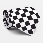 Car Racing / Chess Pattern + uw ruggengraat. en id Stropdas (Opgerold)