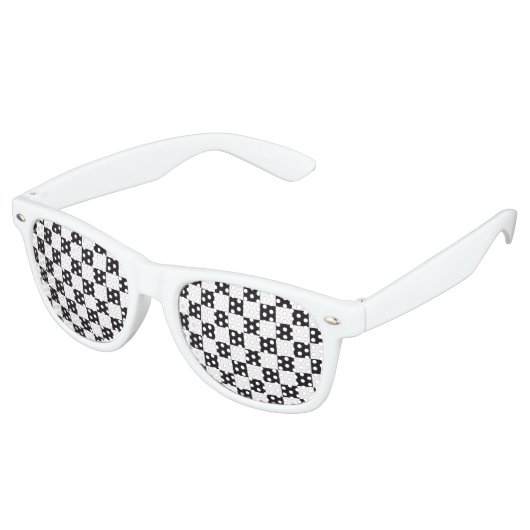Car Racing / Chess Pattern + uw ruggengraat. en te Retro Zonnebril (Gekanteld)