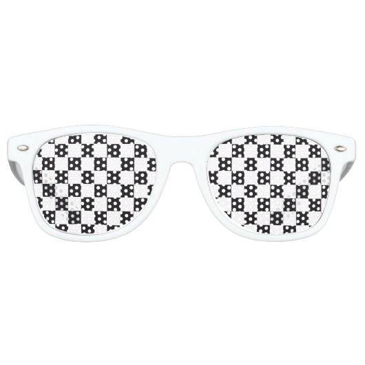 Car Racing / Chess Pattern + uw ruggengraat. en te Retro Zonnebril (Voorkant)